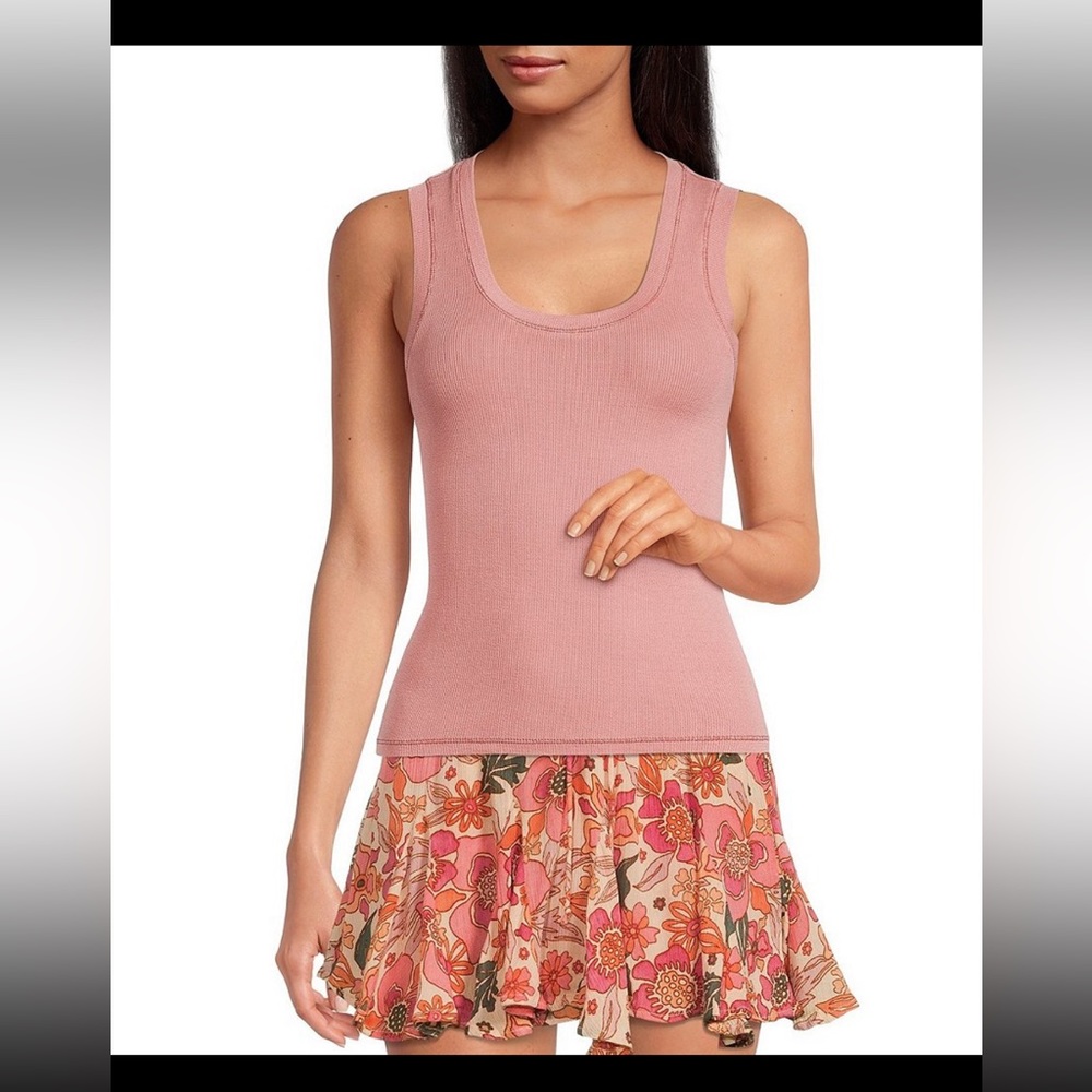 Free People Scoop Neck Tank in Oh Bloom